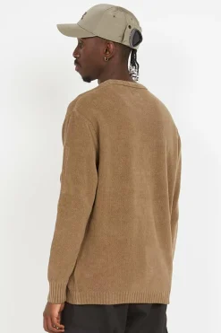 KNITWEAR CREW NECK IN CHENILLE COTTON - Pull | Beige