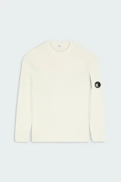 KNITWEAR CREW NECK IN FULL RIB - Pull | Blanc