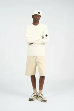 KNITWEAR CREW NECK IN FULL RIB - Pull | Blanc