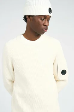 KNITWEAR CREW NECK IN FULL RIB - Pull | Blanc