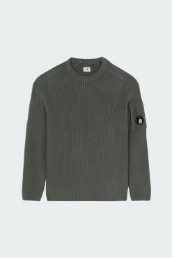 KNITWEAR CREW NECK IN FULL RIB - Pull | Gris