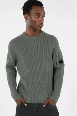 KNITWEAR CREW NECK IN FULL RIB - Pull | Gris