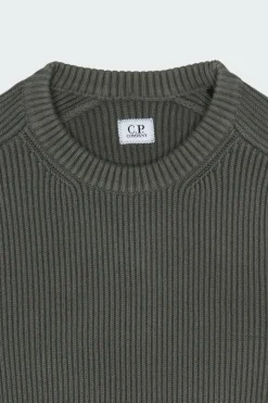 KNITWEAR CREW NECK IN FULL RIB - Pull | Gris