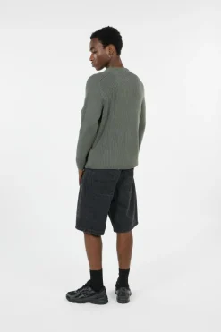 KNITWEAR CREW NECK IN FULL RIB - Pull | Gris