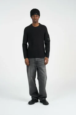 KNITWEAR CREW NECK IN FULL RIB - Pull | Noir