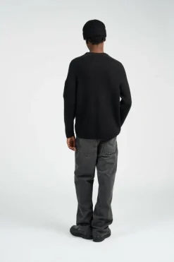 KNITWEAR CREW NECK IN FULL RIB - Pull | Noir