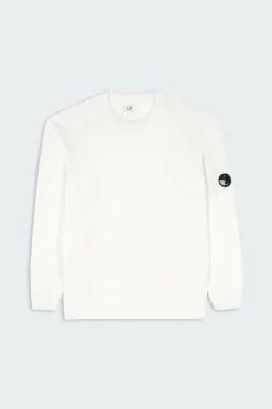 KNITWEAR CREW NECK IN LAMBSWOOL GRS - Pull | Blanc