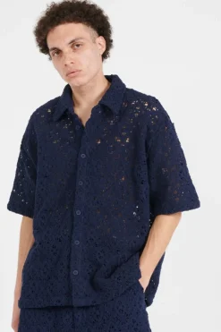 LACE SHIELD SS - Chemise | Bleu