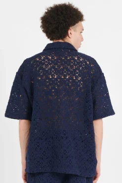 LACE SHIELD SS - Chemise | Bleu