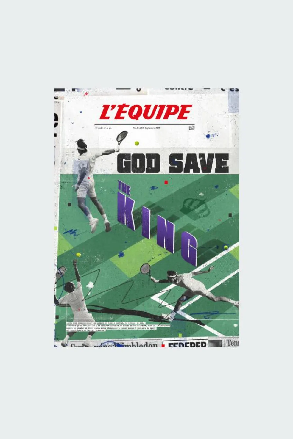 L'Equipe - Federer (digigraphie) - Affiche | Multicolore