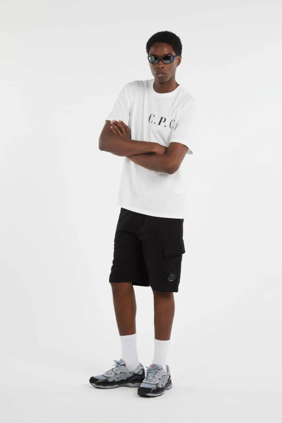 LIGHT FLEECE CARGO LENS SHORTS - Short | Noir