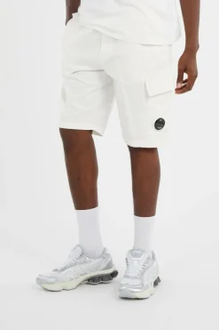 LIGHT FLEECE CARGO LENS SHORTS - Short | Blanc