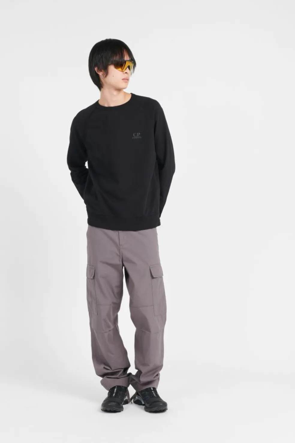 LIGHT FLEECE LOGO CREW NECK SWEATSHIRT - Sweatshirt | Noir