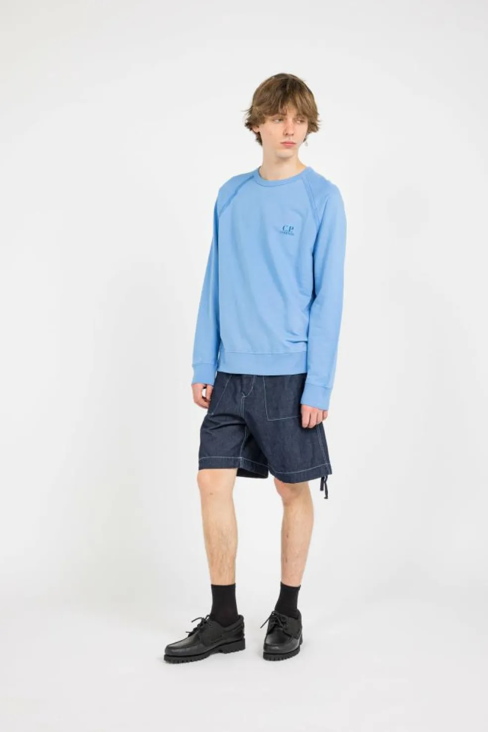 LIGHT FLEECE LOGO CREW NECK SWEATSHIRT - Sweatshirt | Bleu