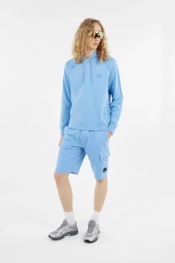 LIGHT FLEECE LOGO HOODED SWEATSHIRT - Hoodie | Bleu