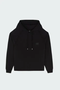 LIGHT FLEECE LOGO HOODED SWEATSHIRT - Hoodie | Noir