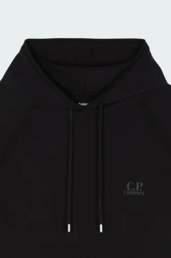 LIGHT FLEECE LOGO HOODED SWEATSHIRT - Hoodie | Noir