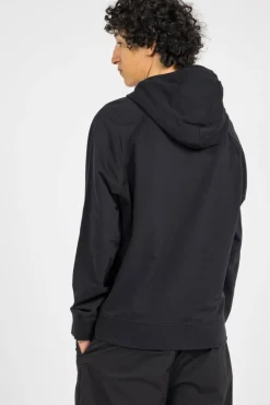 LIGHT FLEECE LOGO HOODED SWEATSHIRT - Hoodie | Noir