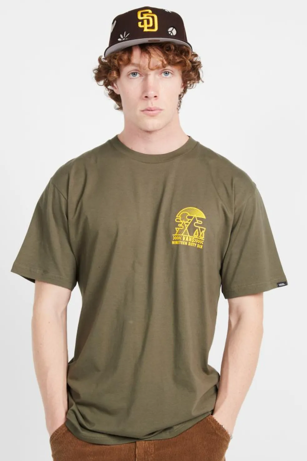 LINEAR MOUNTAIN S/S GRAPE LEAF - T-shirt | Kaki