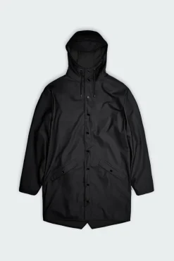 LONG JACKET W3 - Coupe-vent imperméable long à capuche | Noir