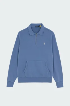 Loopback Fleece Quarter-Zip Sweatshirt - Sweatshirt | Bleu