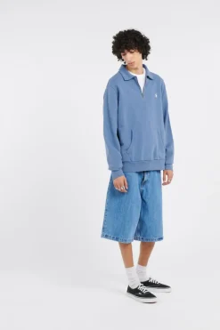 Loopback Fleece Quarter-Zip Sweatshirt - Sweatshirt | Bleu