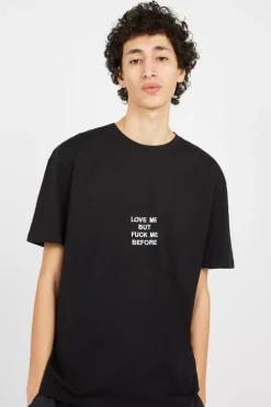 Love me but fuck me before - T-shirt | Noir
