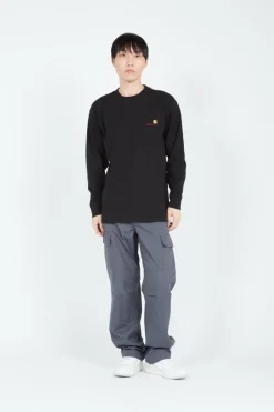 L/S American Script T-Shirt - T-shirt | Noir