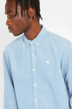 L/S MADISON CORD - Surchemise col américain en coton | Bleu