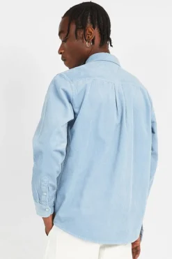 L/S MADISON CORD - Surchemise col américain en coton | Bleu