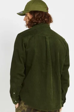 L/S MADISON CORD - Surchemise col américain en coton | Vert