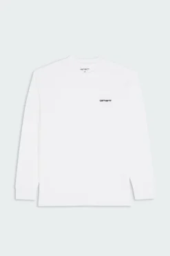 L/S Script Embroidery T-Shirt - T-shirt | Blanc