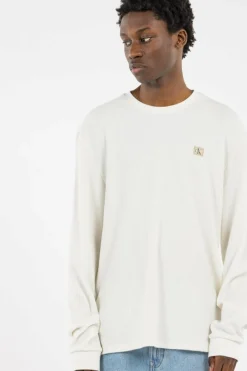 LS WAFFLE BADGE CREW - Pull | Blanc