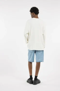 LS WAFFLE BADGE CREW - Pull | Blanc