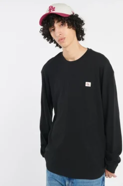 LS WAFFLE BADGE CREW - Pull | Noir