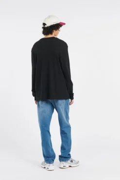 LS WAFFLE BADGE CREW - Pull | Noir