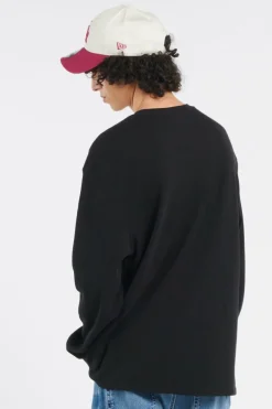 LS WAFFLE BADGE CREW - Pull | Noir