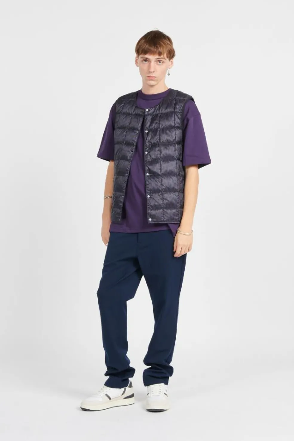 MENS CREW NECK BUTTON DOWN VEST - Veste | Bleu