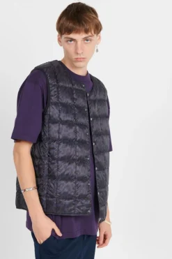 MENS CREW NECK BUTTON DOWN VEST - Veste | Bleu