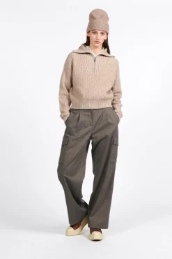 Merino half zip - Pull | Beige