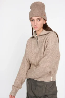 Merino half zip - Pull | Beige