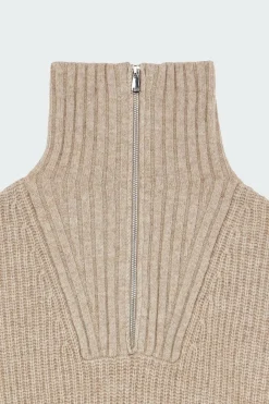Merino half zip - Pull | Beige