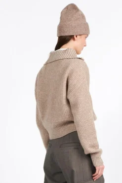 Merino half zip - Pull | Beige