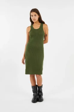 MINERVA OPEN STRIPE DRESS - Robe | Vert