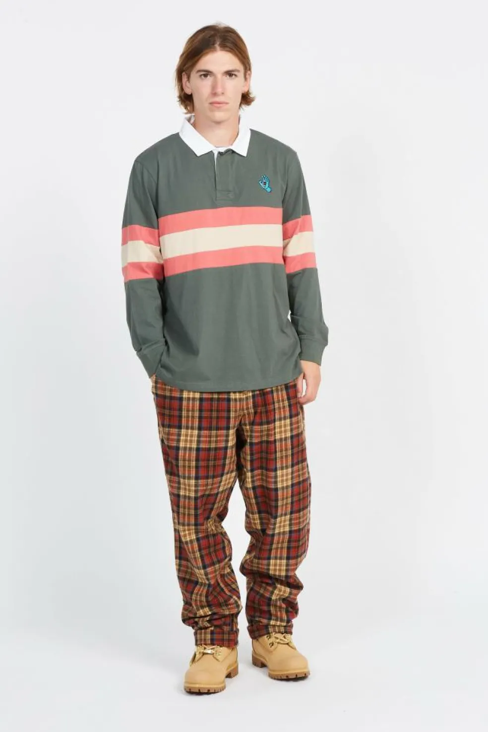 Mini Hand Stripe L/S Polo - Polo | Vert