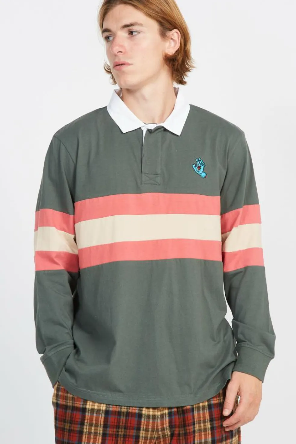Mini Hand Stripe L/S Polo - Polo | Vert