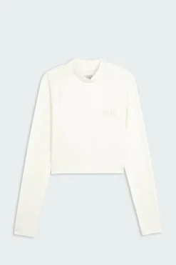 Mini Mock Neck LS - T-shirt | Blanc
