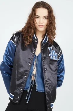 MLB SATIN VARSITY - bomber | Noir