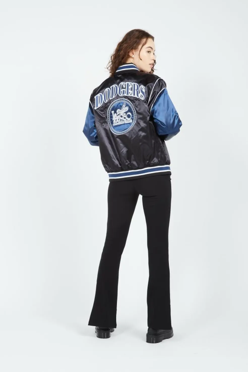 MLB SATIN VARSITY - bomber | Noir