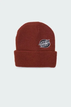 Mono Lined Oval Dot Beanie - Bonnet | Marron